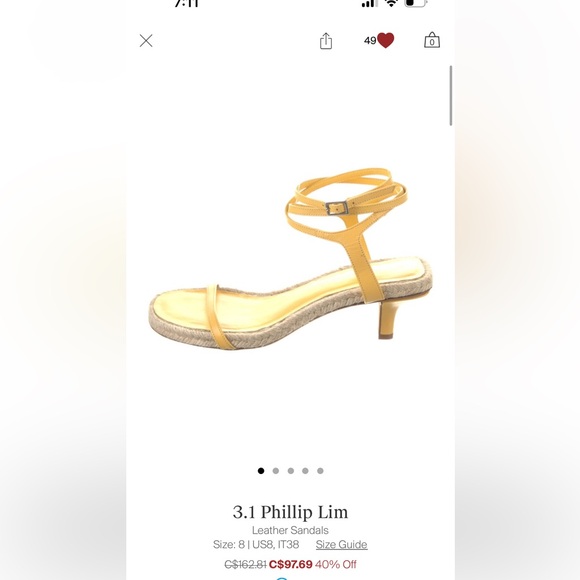 AUTHENTIC PHILLIP LIM LEATHER SANDALS - Picture 2 of 5